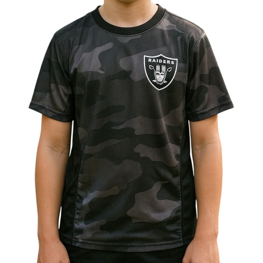 Boys XL NFL Raiders Shirt NWT Black Camo